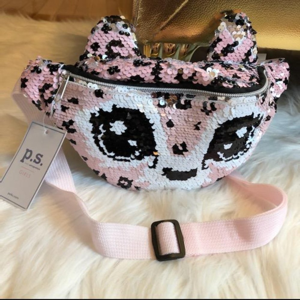 P.S. from Aeropostale Sequin Pink Fox Fanny Pack - Picture 3 of 4